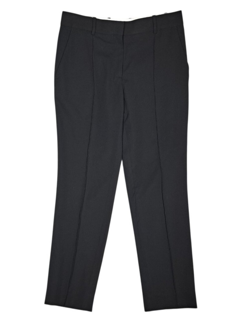 Everlane Womens Dress Pants Sz 2 Black 100% Wool Tapered Leg Slacks Trousers